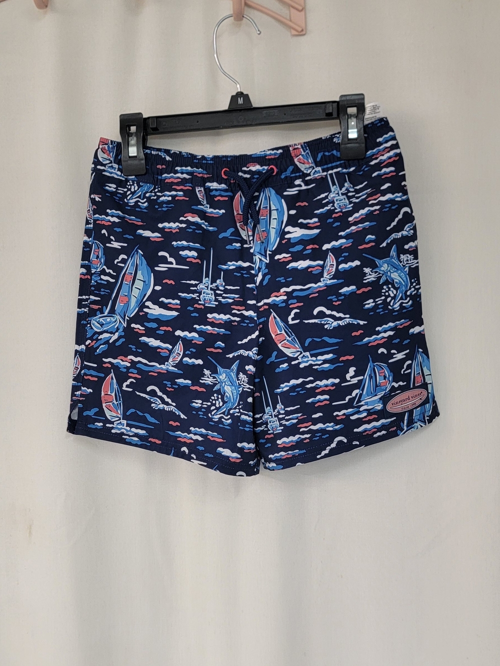 Vineyard Vines Navy Sailboat Print Swim Trunks